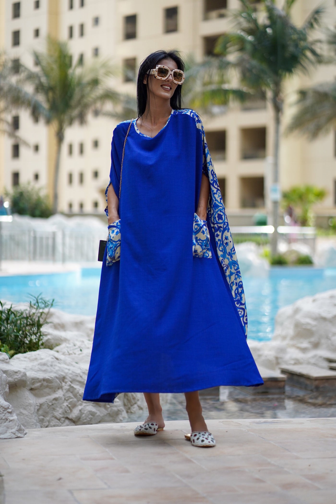Kuwaiti dress blue /Risi | Malachite.uae.
