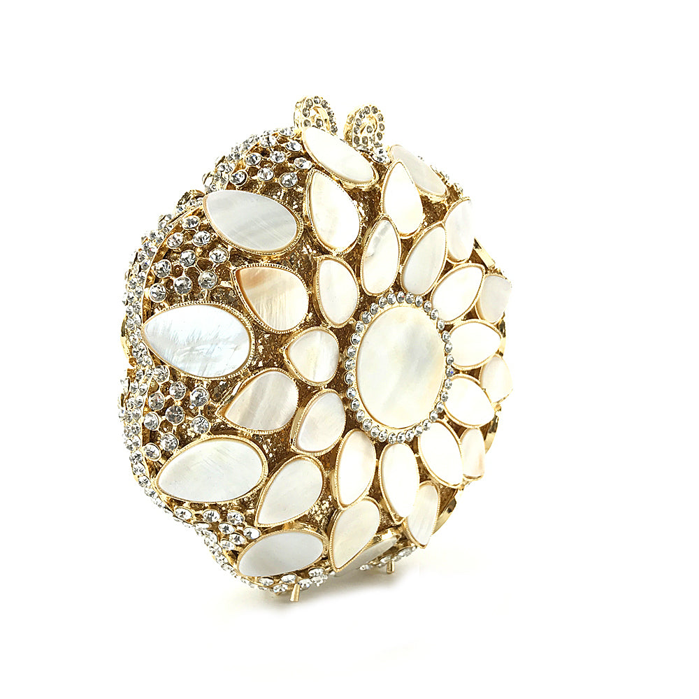 White pearl fancy handbag | Malachite.uae.