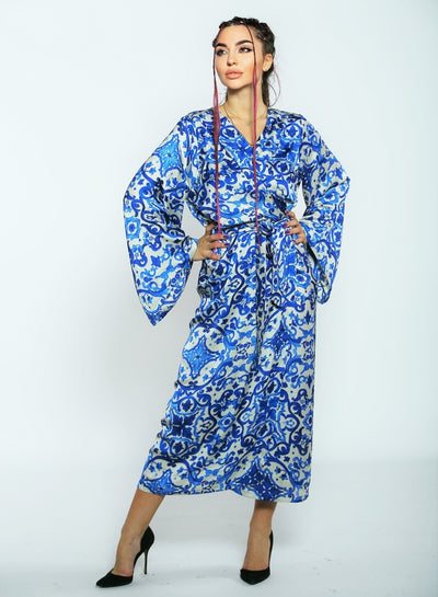 Seide Kimono Himmelblau