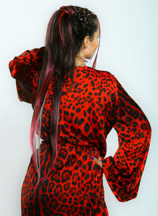 Silk kimono Red tiger