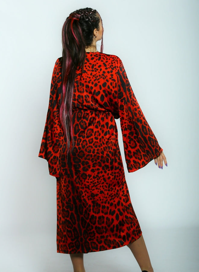 Seide Kimono Red Tiger