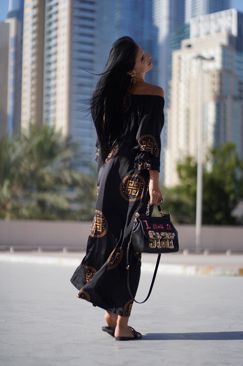 Royal Black Risi Dress | Malachite.uae.