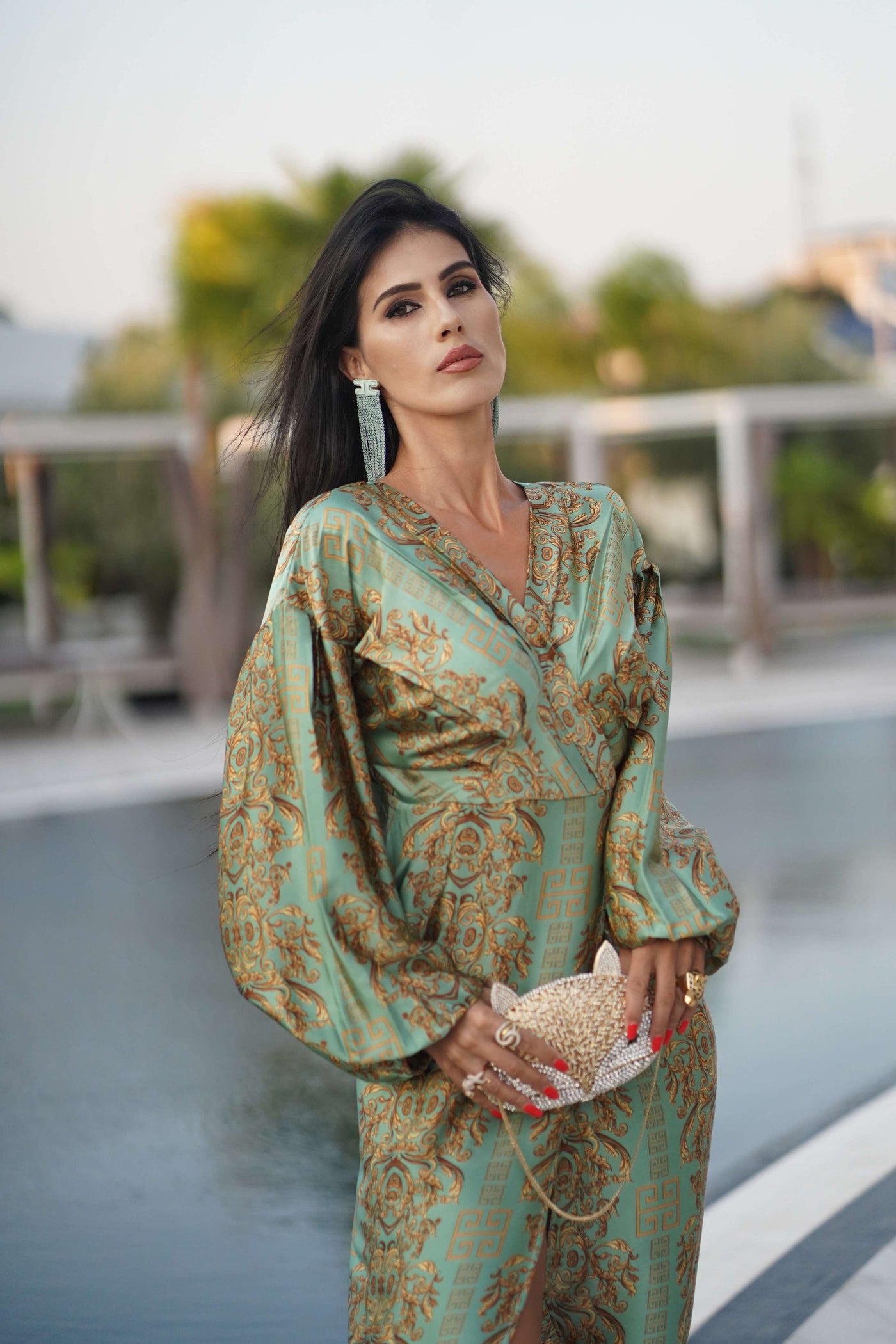 Luxury turquoise dress /Risi | Malachite.uae.